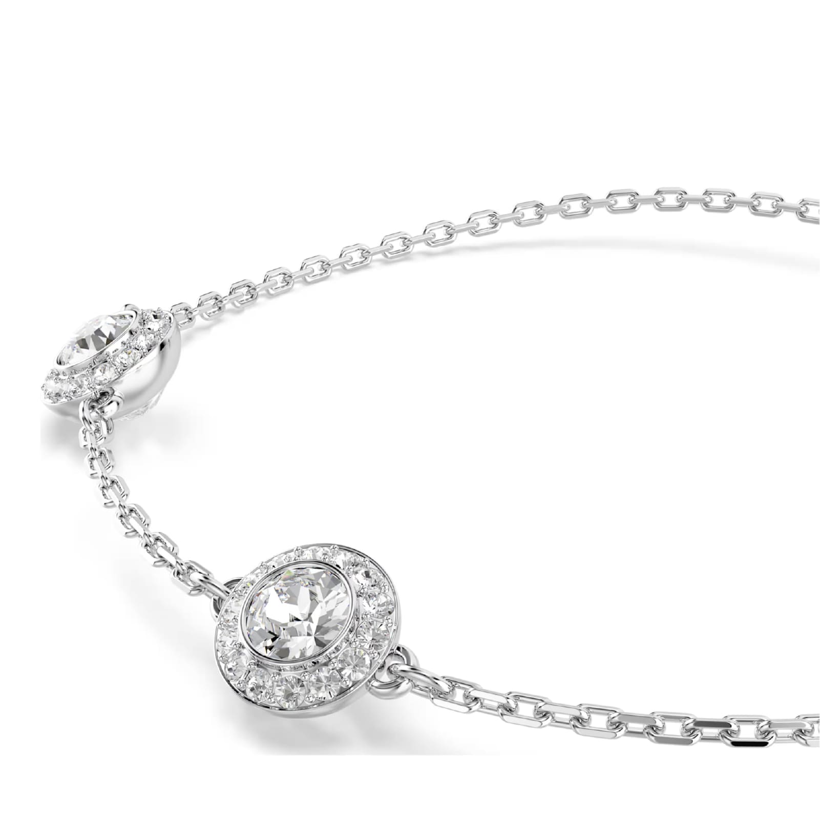 Bracciale catena Swarovski rodiato con cristalli bianchi REGOLABILE