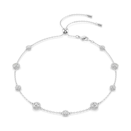 Collana girocollo Swarovski rodiato con cristalli bianchi MISURA UNICA