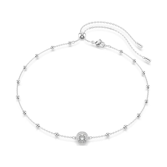 Bracciale catena Swarovski rodiato con sfere e cristalli REGOLABILE