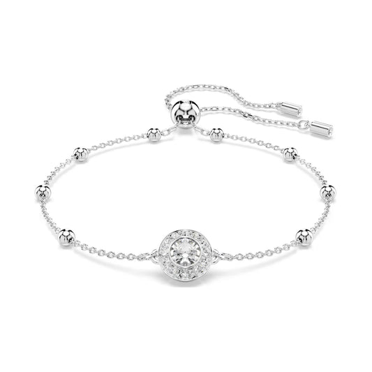 Bracciale catena Swarovski rodiato con cristalli bianchi REGOLABILE