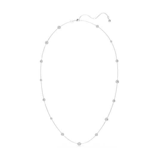 Collana da donna Swarovski rodiato sfere di cristalli bianchi MISURA UNICA