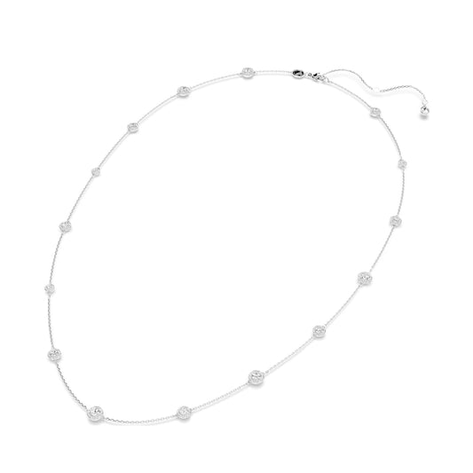 Collana da donna Swarovski rodiato sfere di cristalli bianchi MISURA UNICA