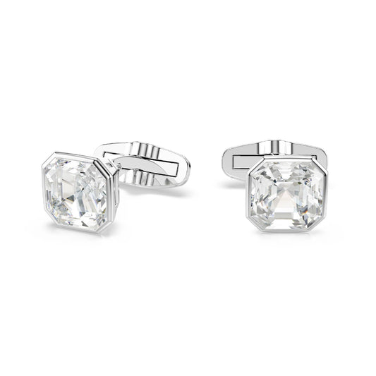 Gemelli Swarovski in metallo rodiato con cristalli bianchi MISURA UNICA