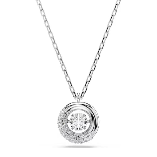 Collana con pendente Swarovski rodiato con cristalli bianchi MISURA UNICA