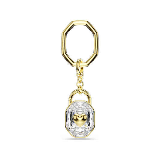 Portachiavi Swarovski a forma di lucchetto placcato oro MISURA UNICA