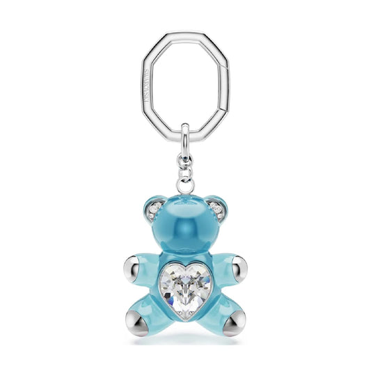 Portachiavi da donna Swarovski a forma di orsacchiotto blu MISURA UNICA