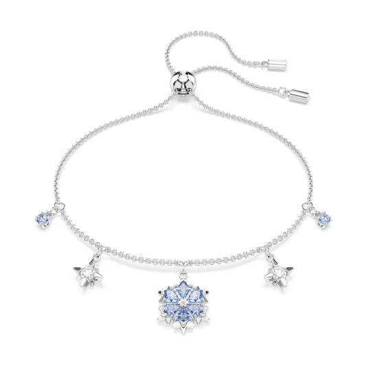 Bracciale con pendente Swarovski rodiato con fiocco di neve REGOLABILE