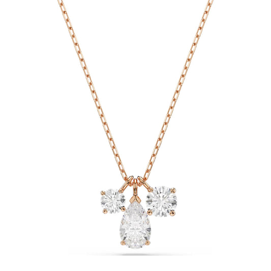 Collana punti luce Swarovski rosé con cristalli bianchi MISURA UNICA