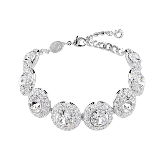 Bracciale catena Swarovski Una Angelic rodiato con cristalli Regolabile 15,5-20 cm