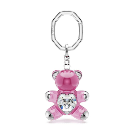 Portachiavi da donna Swarovski a forma di orsacchiotto rosa MISURA UNICA