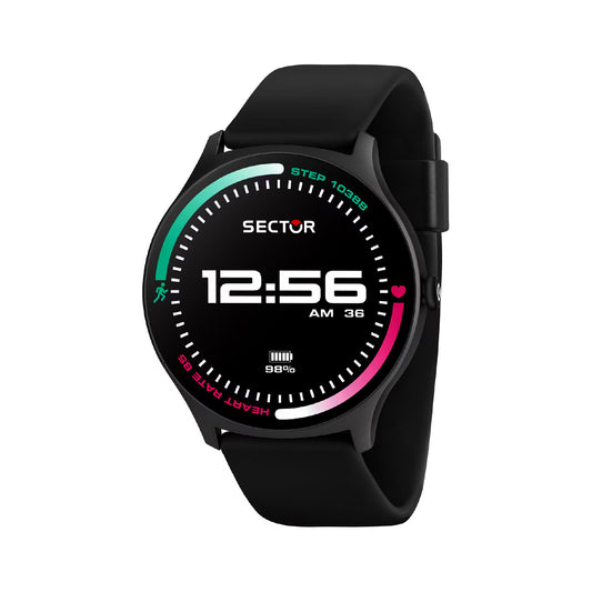 Smartwatch Sector S-06 in materiale sintetico di colore nero MISURA UNICA