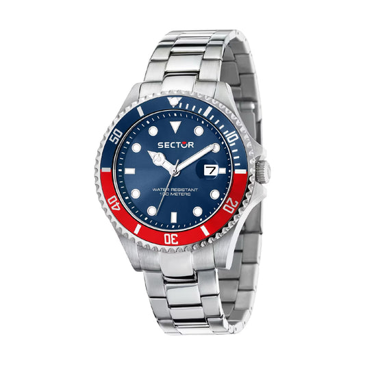 Orologio Sector solo tempo in acciaio quadrante blu MISURA UNICA
