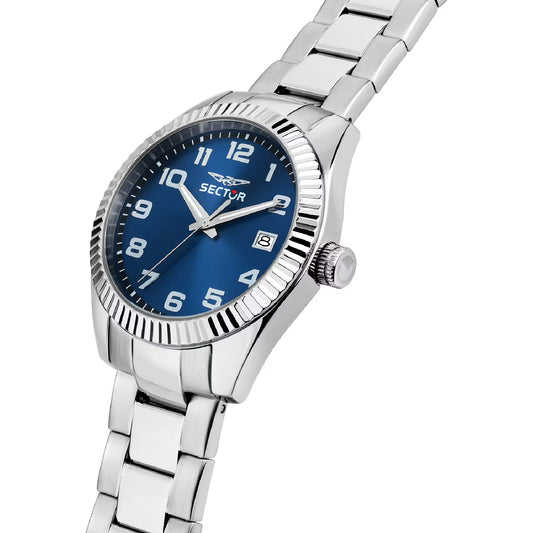 Orologio solotempo uomo Sector acciaio con quadrante blu