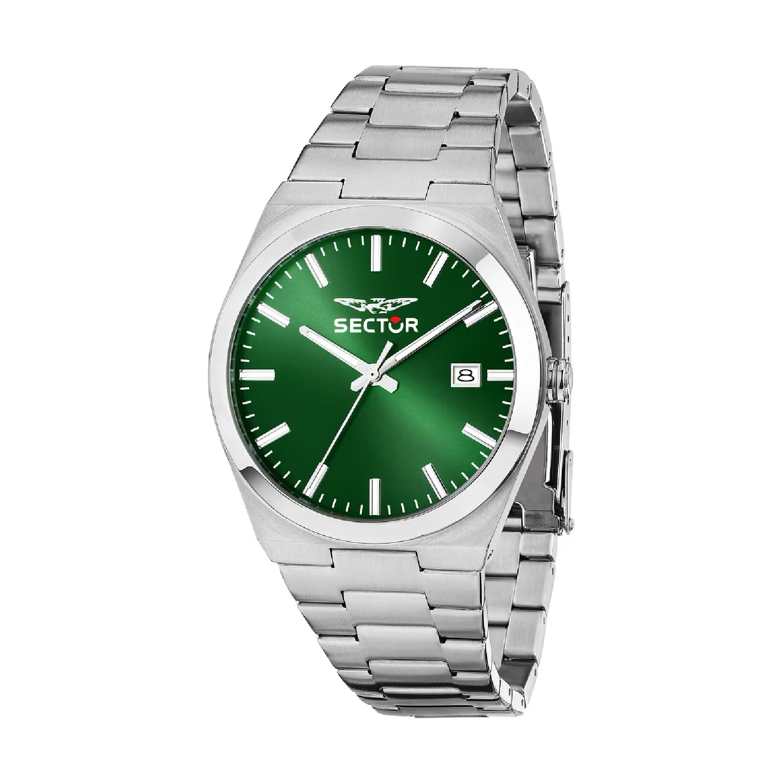 Orologio solo tempo Sector in acciaio quadrante verde MISURA UNICA