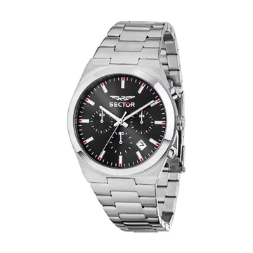 Orologio cronografo Sector in acciaio quadrante nero MISURA UNICA