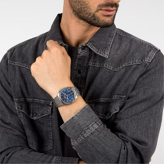 Orologio cronografo Sector in acciaio quadrante blu MISURA UNICA