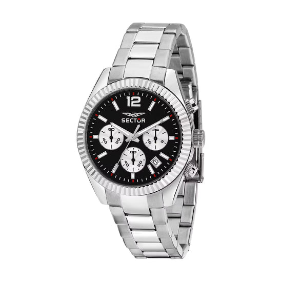 Orologio cronografo uomo Sector in acciaio quadrante nero