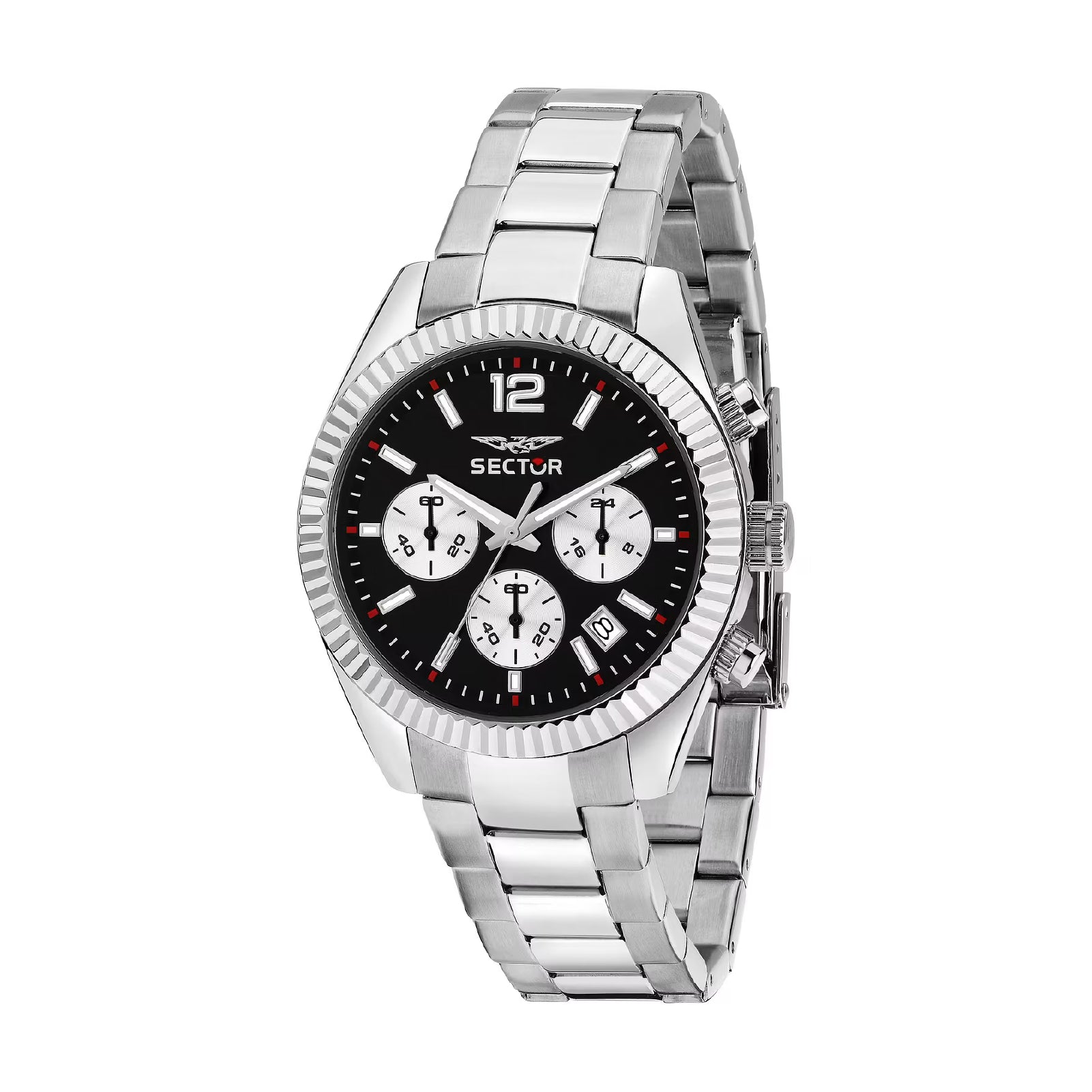 Orologio cronografo uomo Sector in acciaio quadrante nero