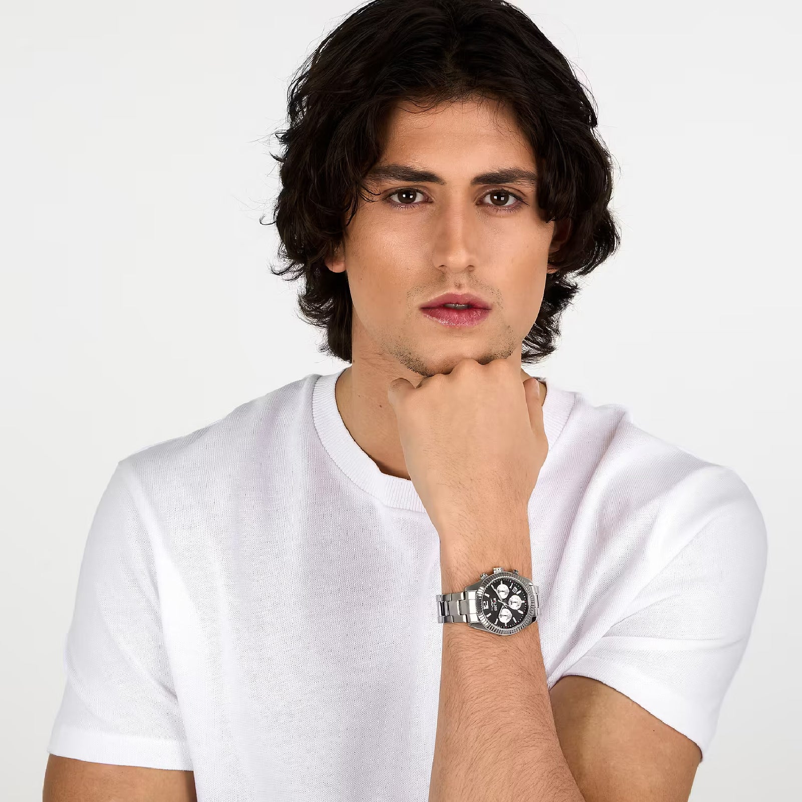 Orologio cronografo uomo Sector in acciaio quadrante nero