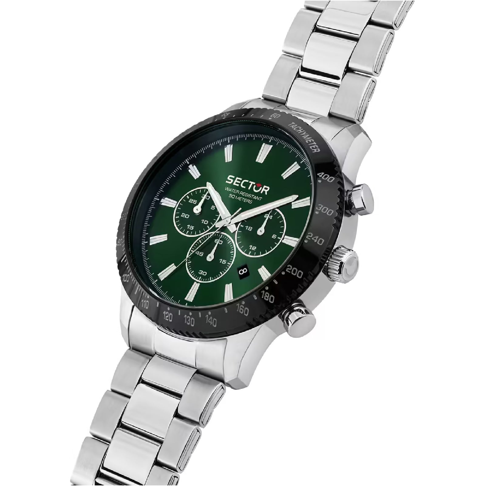 Orologio cronografo uomo Sector acciaio e quadrante verde