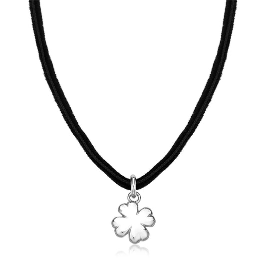 Collana donna S'agapõ cordino quadrifoglio in acciaio MISURA UNICA