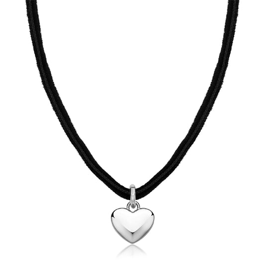 Collana da donna S'agapõ con cordino e cuore in acciaio MISURA UNICA