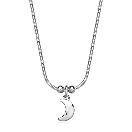 Collana donna S'agapõ in acciaio con luna pendente MISURA UNICA