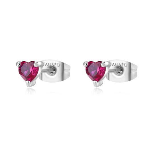 Orecchini S'agapõ in acciaio 316L con zircone ruby da donna SA.SDZ104