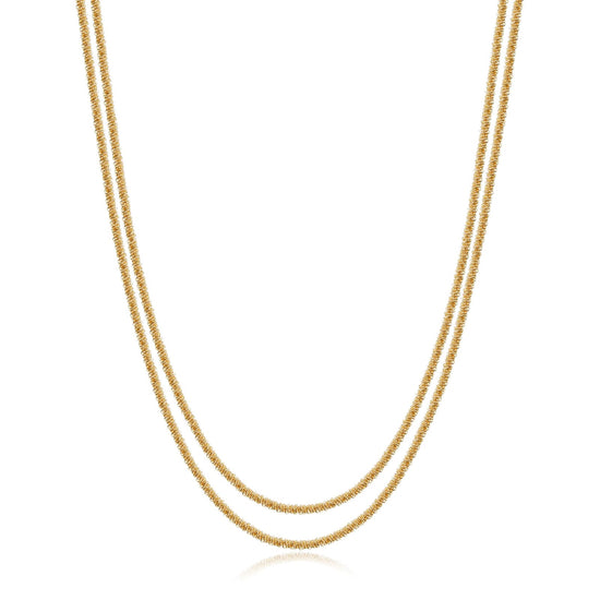 Collana girocollo multifilo S'agapõ in acciaio dorato MISURA UNICA