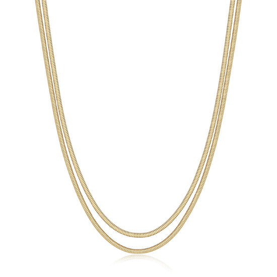 Collana catena multifilo spessa S'agapõ in acciaio dorato MISURA UNICA