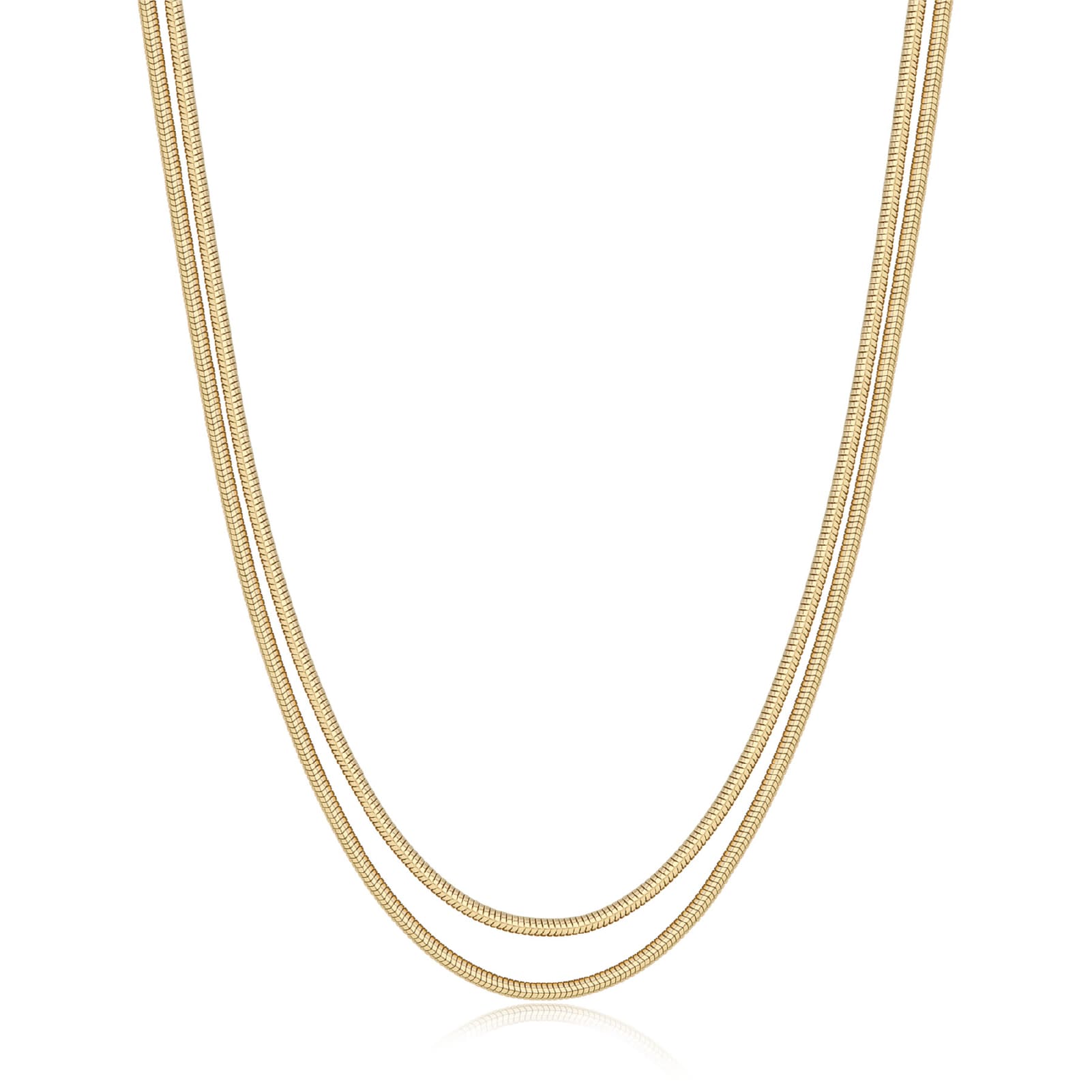 Collana catena multifilo spessa S'agapõ in acciaio dorato MISURA UNICA