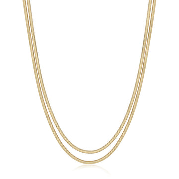 Collana catena multifilo spessa S'agapõ in acciaio dorato MISURA UNICA