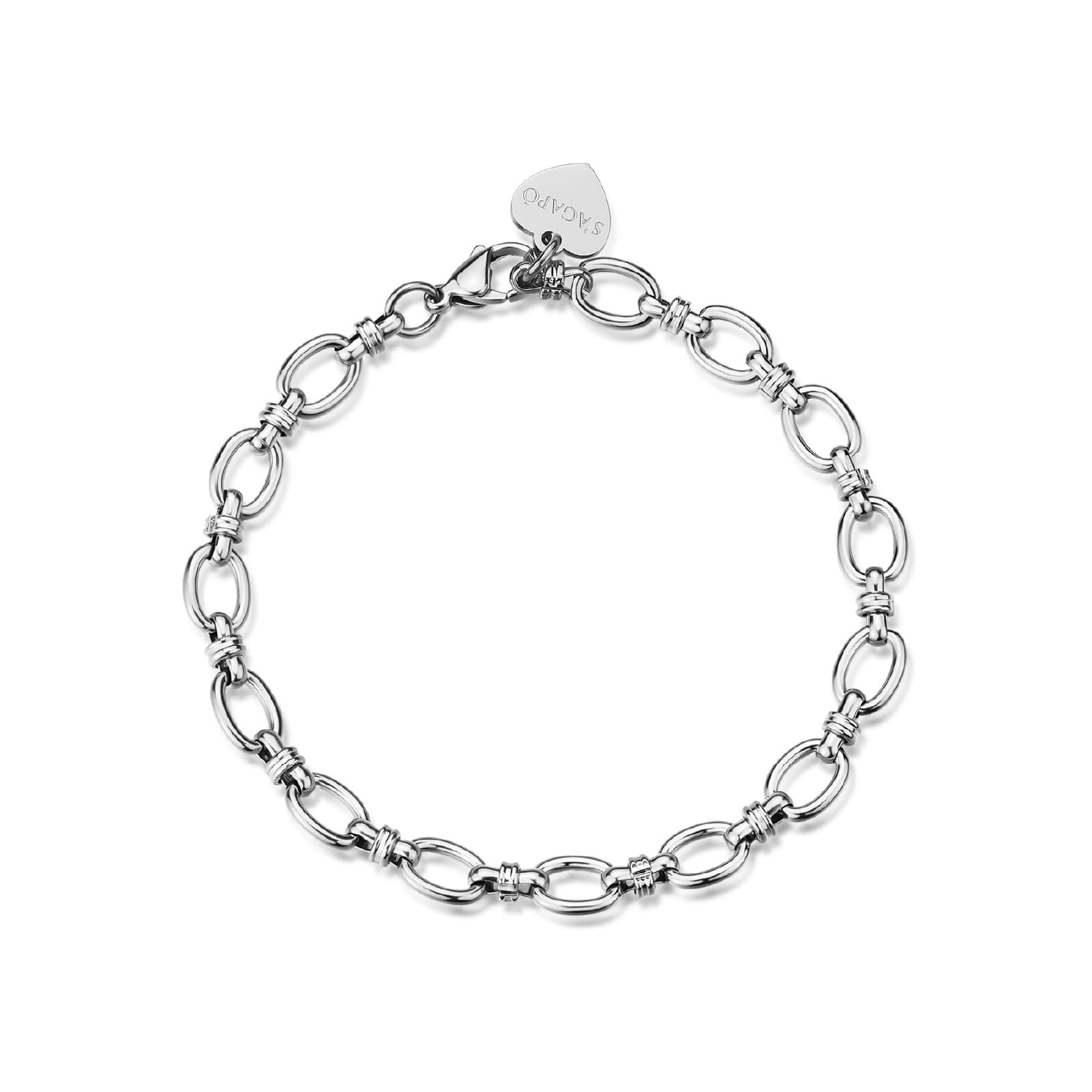 Bracciale catena maglie ovali donna S'agapõ in acciaio 18,5 cm