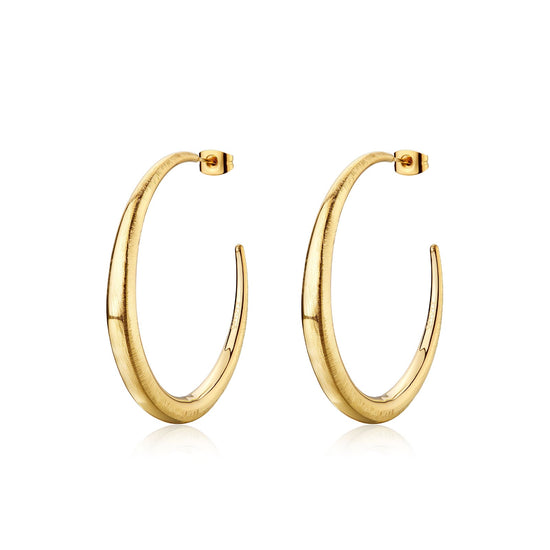 Orecchini a cerchio da donna S'agapõ in acciaio dorato MISURA UNICA