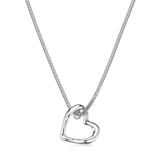 Collana donna S'agapõ in acciaio con pendente cuore MISURA UNICA