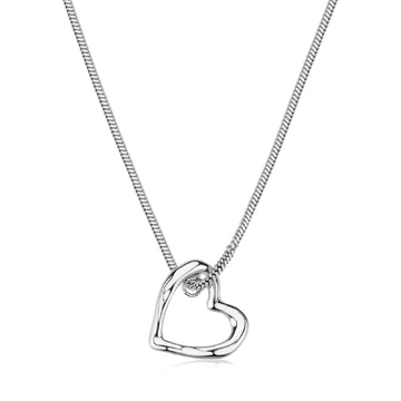 Collana donna S'agapõ in acciaio con pendente cuore MISURA UNICA