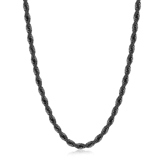 Collana girocollo S'agapõ in acciaio nero catena torchon MISURA UNICA