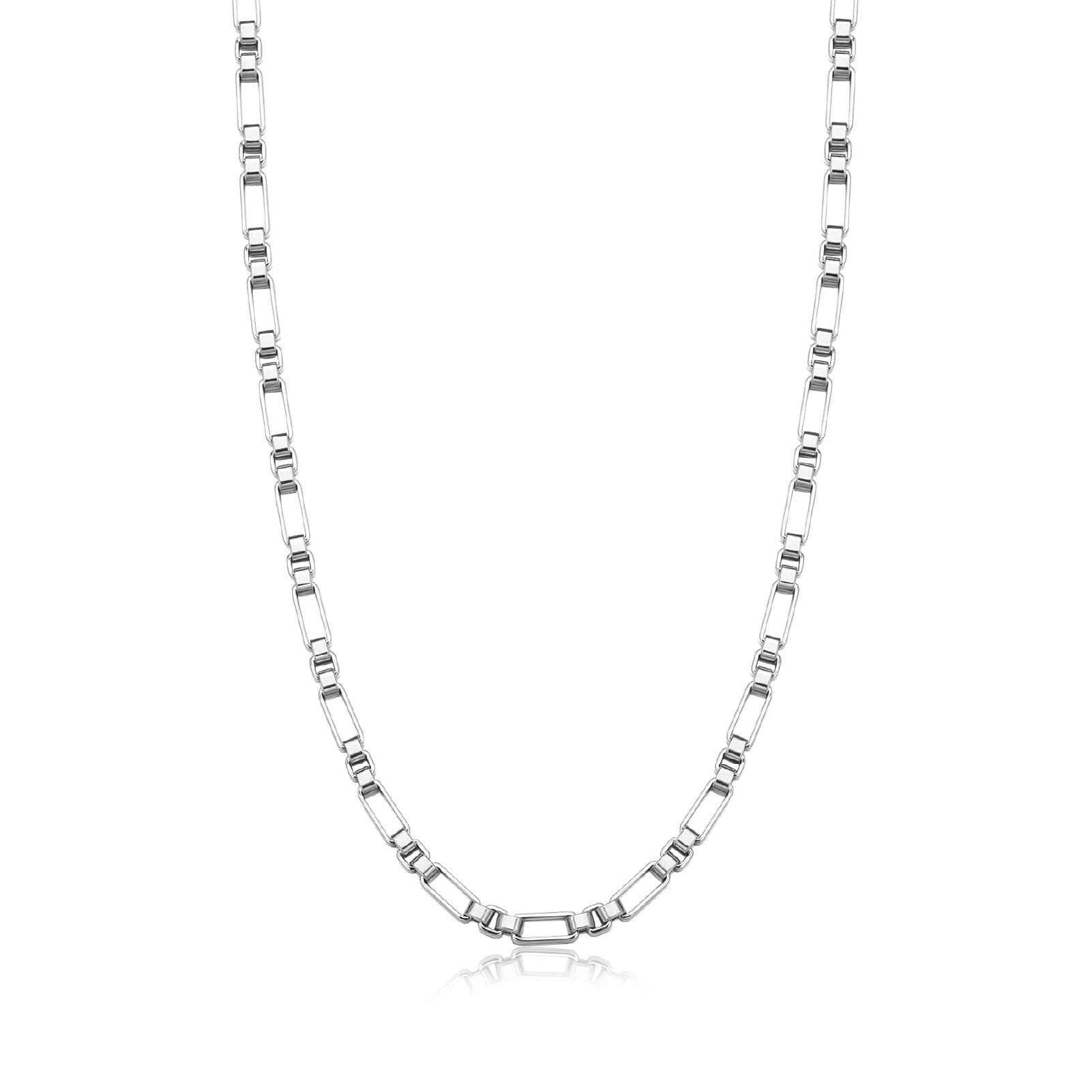 Collana girocollo S'agapõ in acciaio maglie rettangolari MISURA UNICA