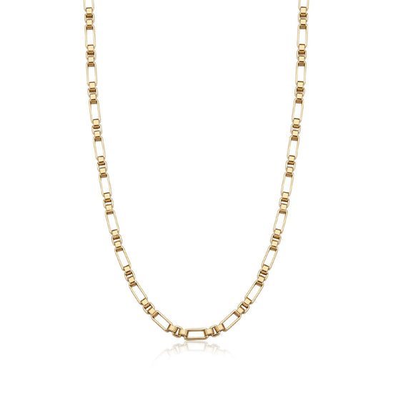 Collana S'agapõ in acciaio dorato a maglie rettangolari MISURA UNICA