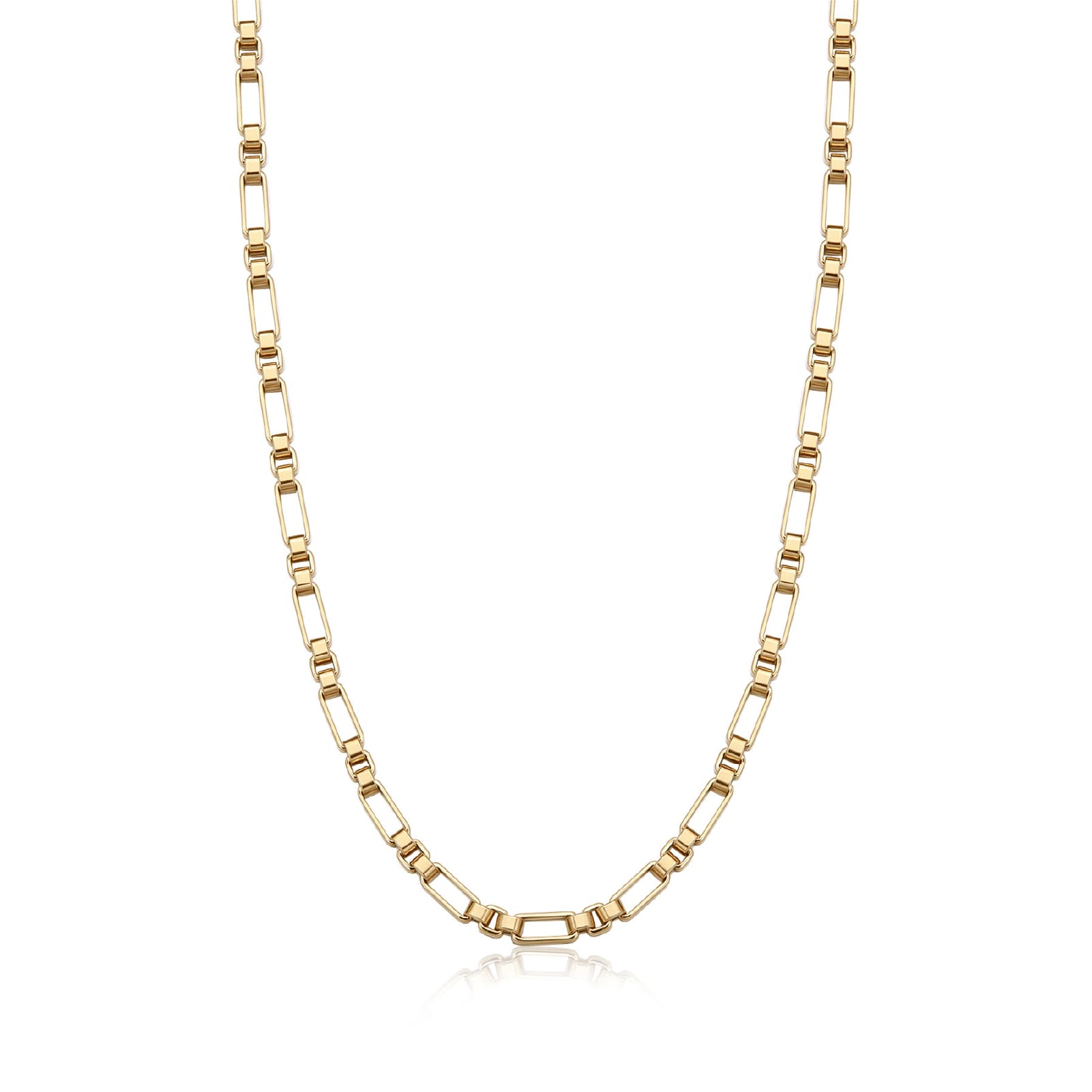 Collana S'agapõ in acciaio dorato a maglie rettangolari MISURA UNICA