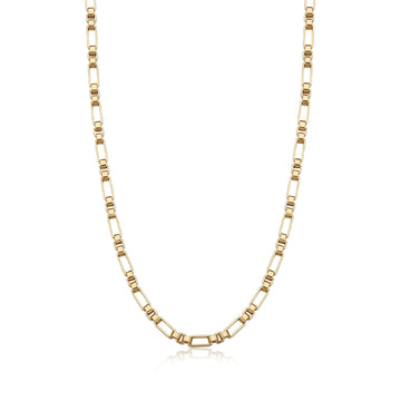 Collana S'agapõ in acciaio dorato a maglie rettangolari MISURA UNICA