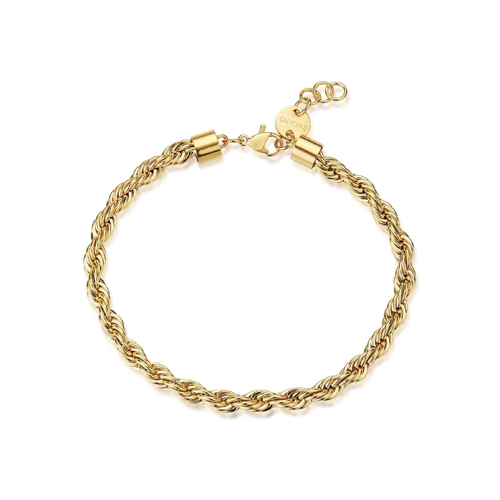 Bracciale da uomo S'agapõ in acciaio oro catena torchon 21 cm