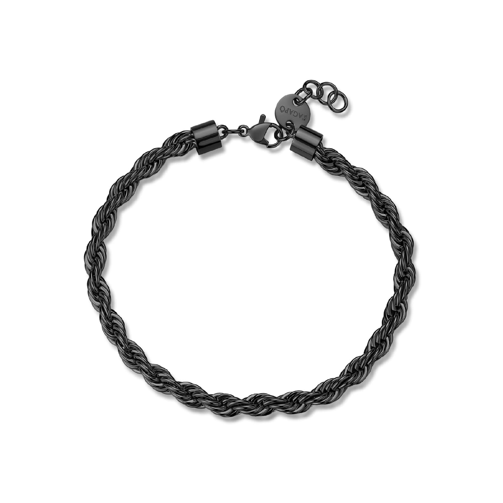 Bracciale da uomo S'agapõ in acciaio nero catena torchon 21 cm