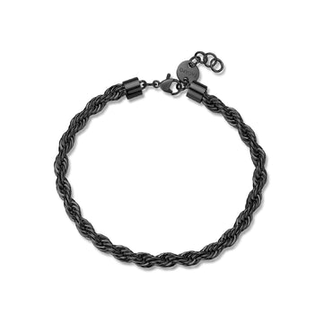 Bracciale da uomo S'agapõ in acciaio nero catena torchon 21 cm