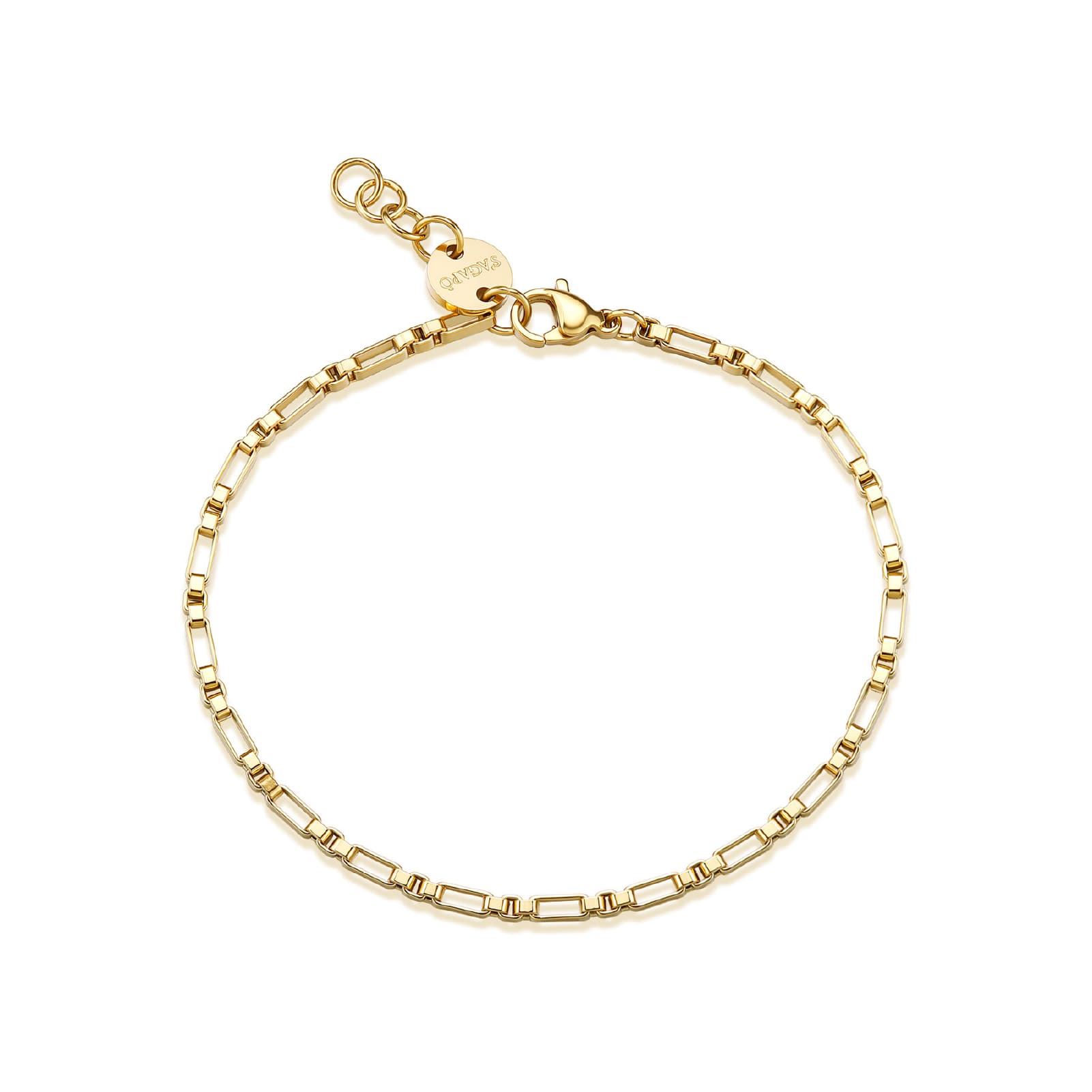 Bracciale S'agapõ in acciaio dorato maglie rettangolari 21 cm