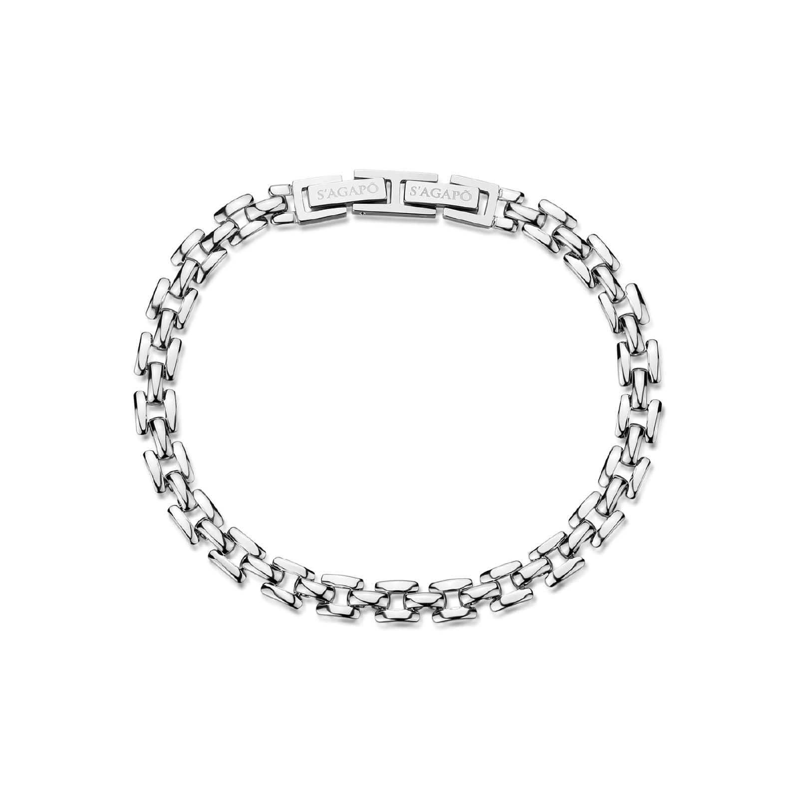 Bracciale catena S'agapõ in acciaio con maglie spesse 21 cm