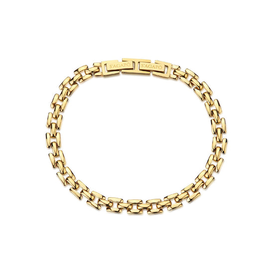 Bracciale catena S'agapõ in acciaio oro maglie spesse 21 cm