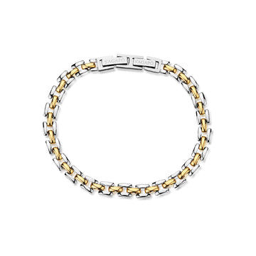 Bracciale catena S'agapõ in acciaio bicolor maglie spesse 21 cm