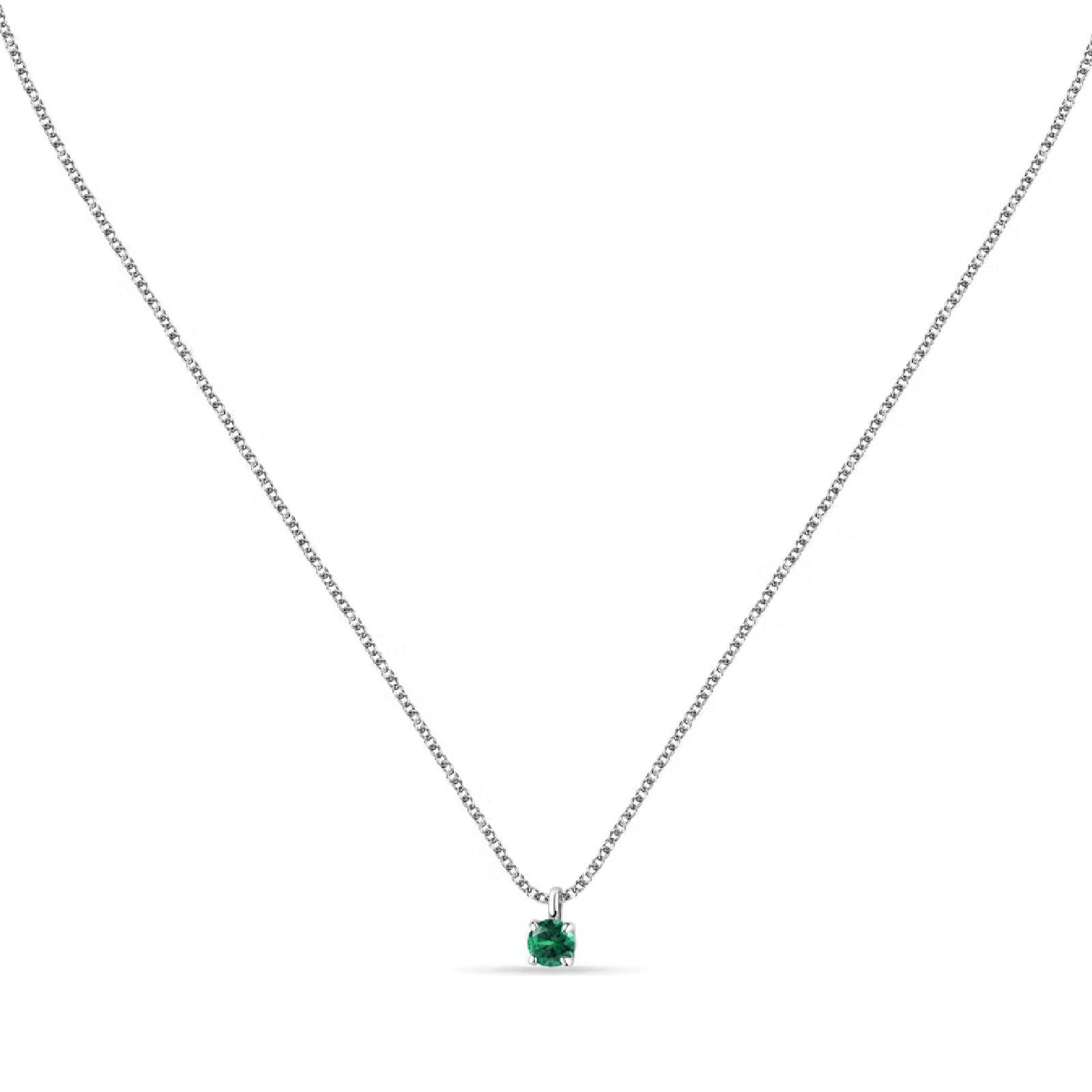 Collana punto luce donna Morellato Tesori argento zircone verde