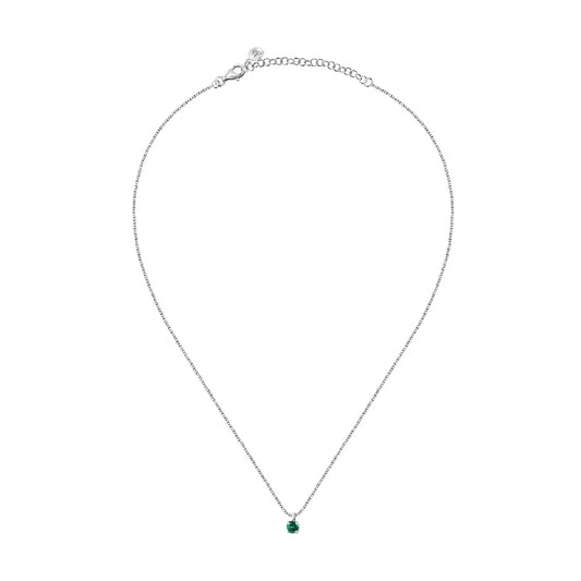 Collana punto luce donna Morellato Tesori argento zircone verde SAIW173